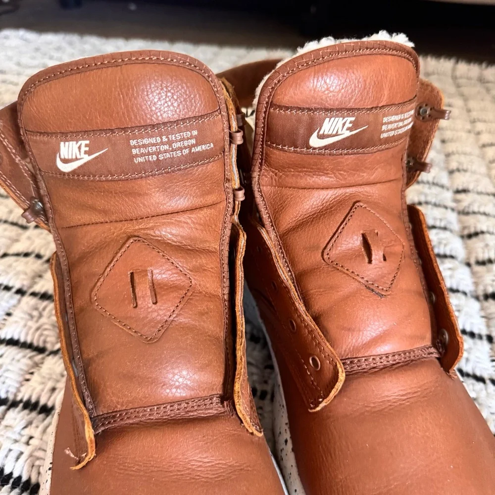 Tan Leather Sneaker Boots Lined Lightweight 11.5 Outdoor Comfy Gorpcore Warm‎